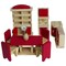 Wooden Dollhouse Furniture - 5 Sets, 1:12 Scale Doll House Furnishings, 35 Pieces of Dollhouse Accessories (Living Room, Kitchen, Dining Room, Bedroom, Bathroom)